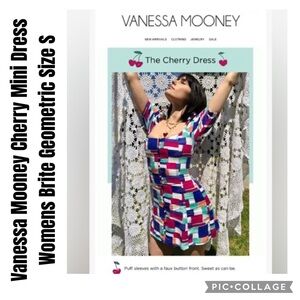 Vanessa Mooney Cherry Mini Dress Womens Brite Geometric Size S